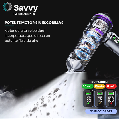 Aspiradora Inalámbrica Potente de SAVVY 4 en 1 · 9 Accesorios