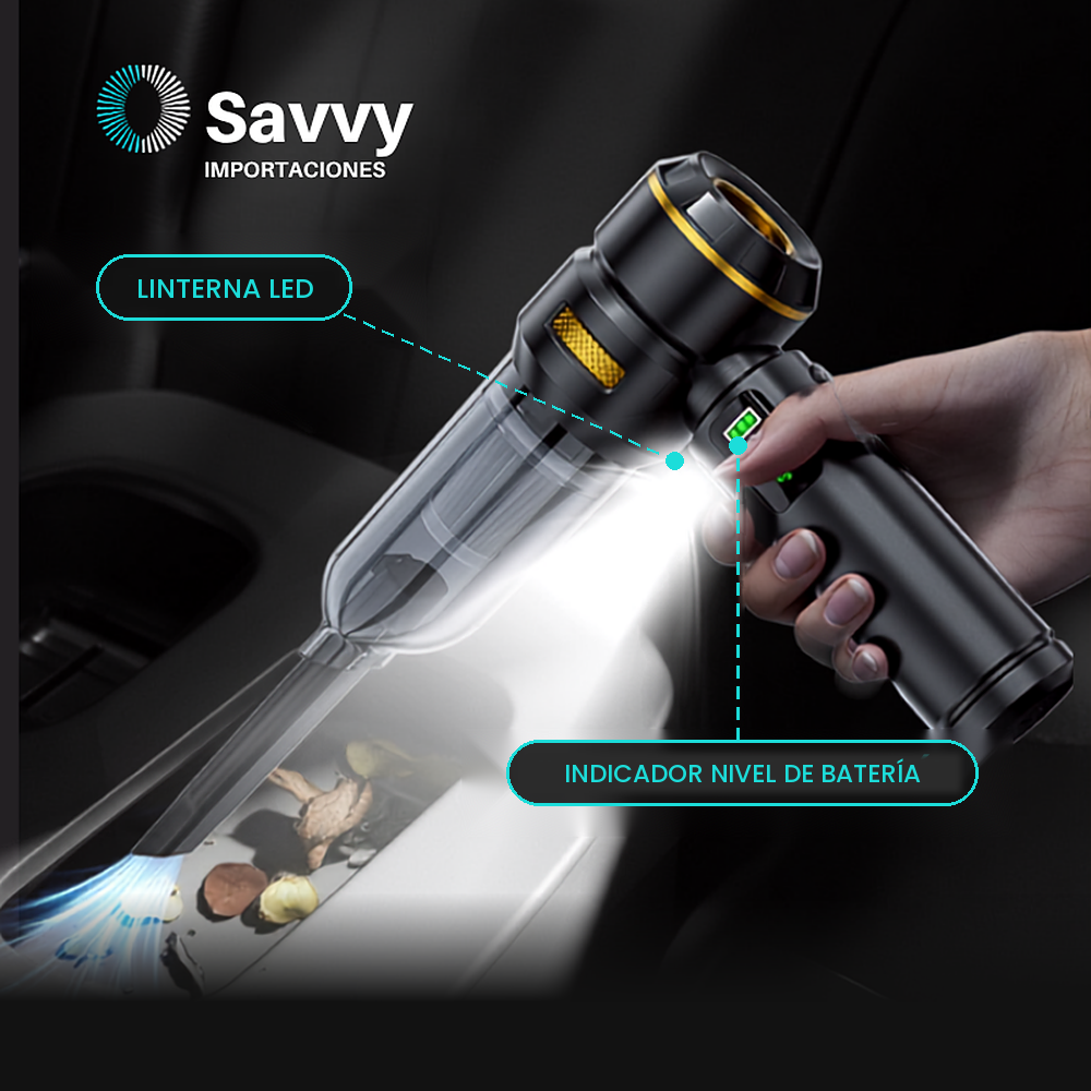 Aspiradora Inalámbrica Potente de SAVVY 4 en 1 · 9 Accesorios